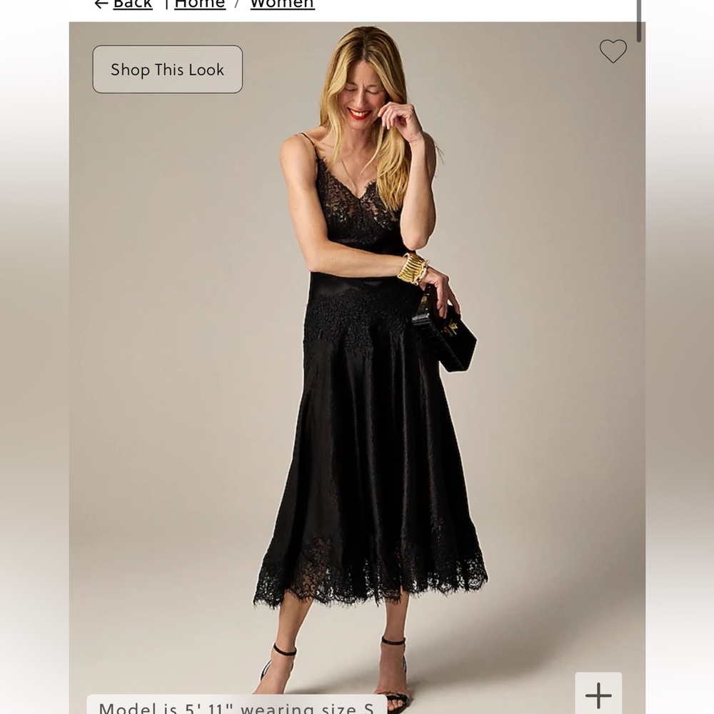 JCREW collection lace-trim slip dress in textured satin